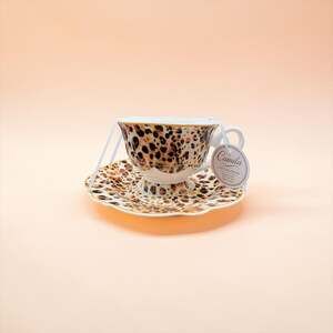 Camila Fine Tableware Leopard Print Tea Cup and Saucer Set